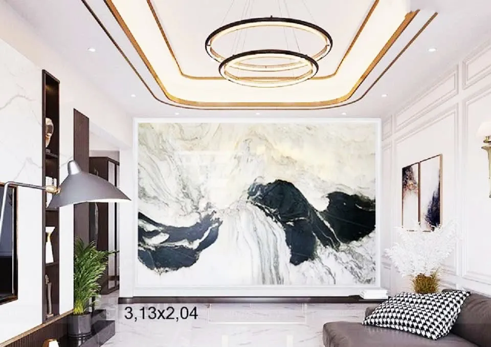 Tranh đá tự nhiên ốp tường phòng khách